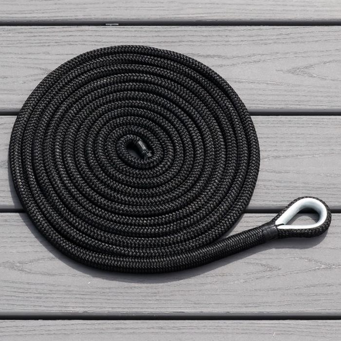 2PCS Twisted Three Strand Anchor Rope 150 Feet by 3-4 Inch Double Nylon Braided 