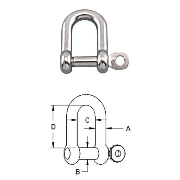 Straight D Shackle With Captive Pin S0115-CPC_6