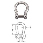 Bow Shackle With No Snag Pin S0116