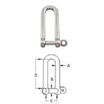 Long D Shackle With Captive Pin S0138