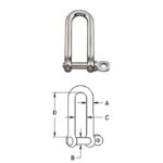 Long D Shackle With Screw Pin S0138