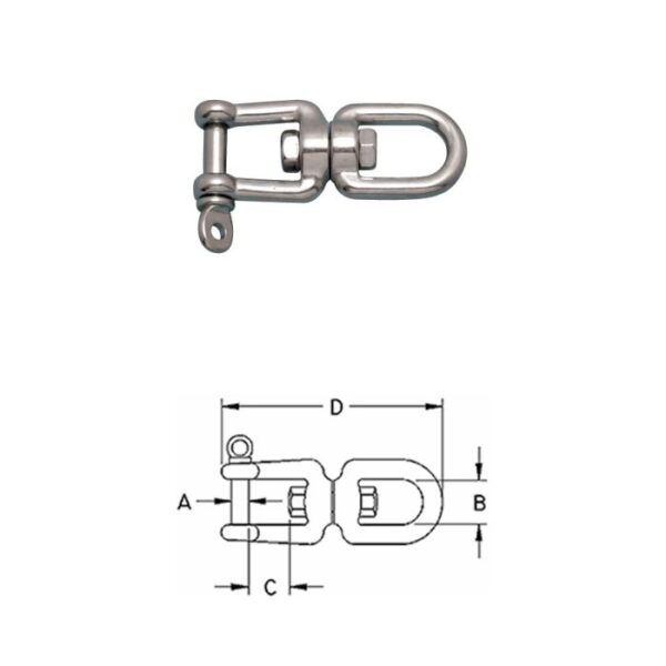Jaw & Eye Swivel w/Snag Pin S0155