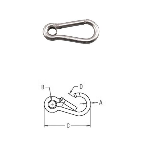 Key Lock Spring Clip w/ Eye S0121