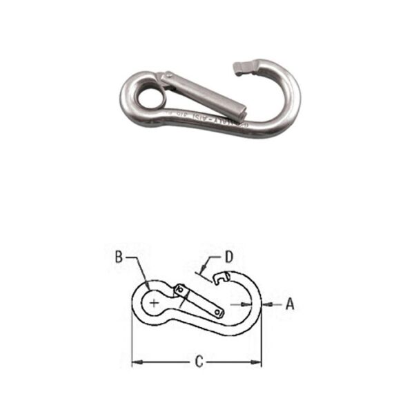 Spring Clip w/ Special Gate & Eyelet s0143-c