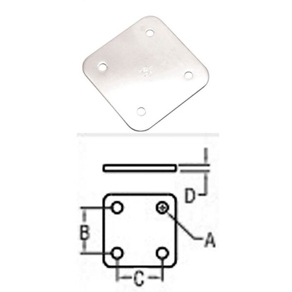 Heavy Duty Square Back Plate S3704
