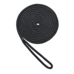 Black nylon double braid dock line